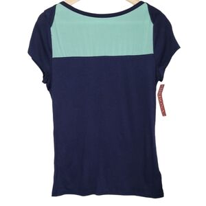 Merona Xavier Navy Boatneck Zip Up Back Top sz M